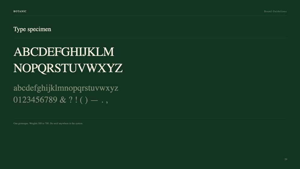 Botanic Brand Guidelines slide