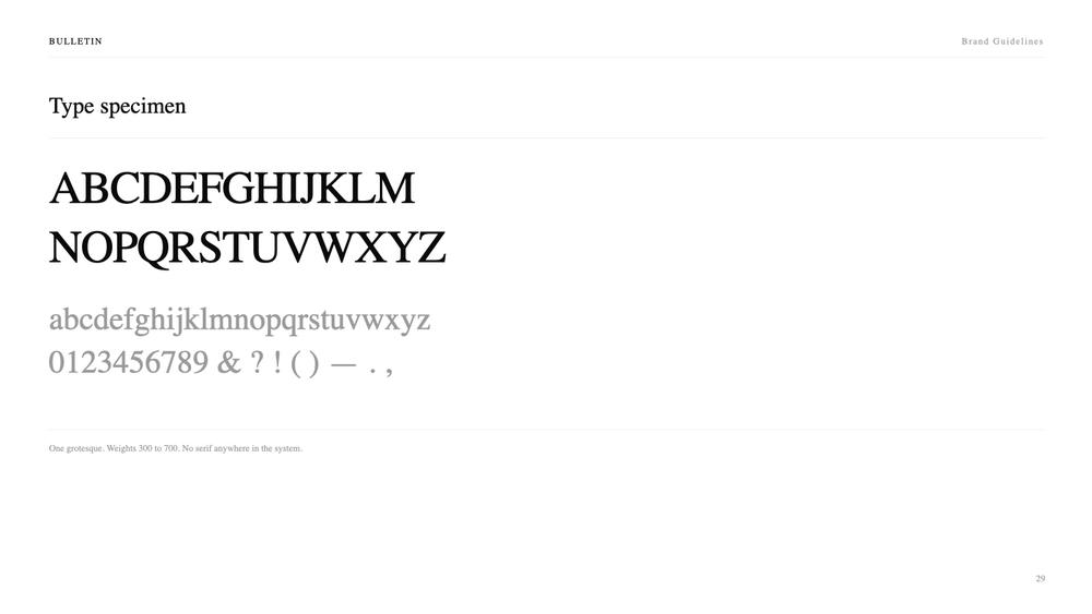 Bulletin Brand Guidelines slide